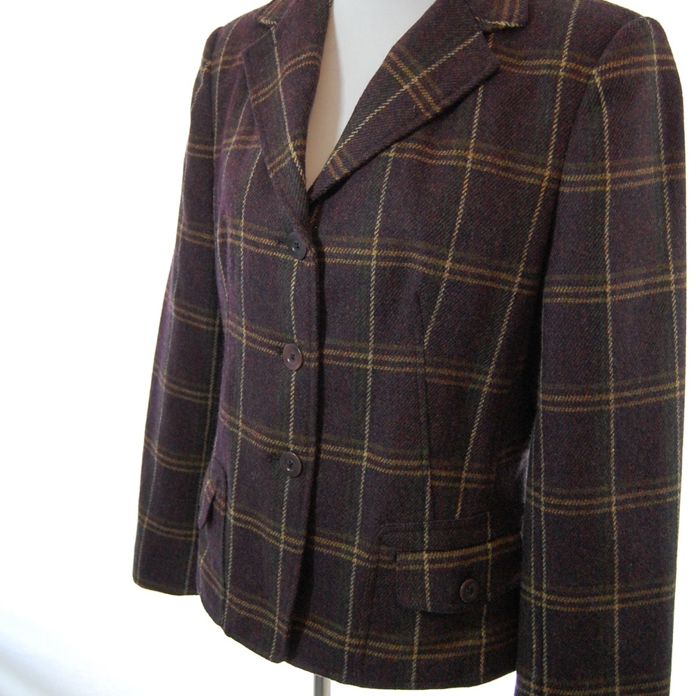 Talbots 100% Wool Plaid Jacket / Blazer - Picture 6 of 8